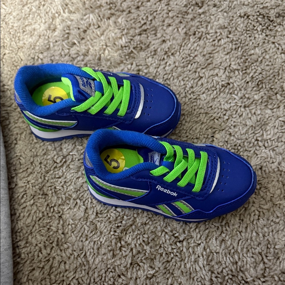 Reebok Kids Sneakers in Blue and Neon Green